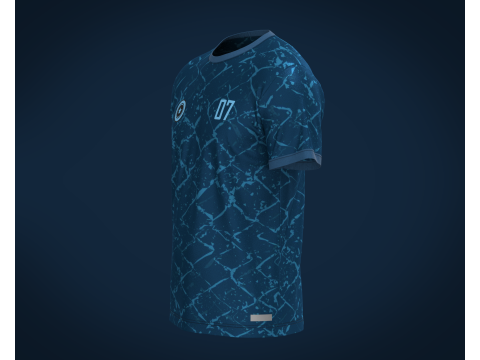 Soccer Dark Blue jersey Player 07 Model 3D