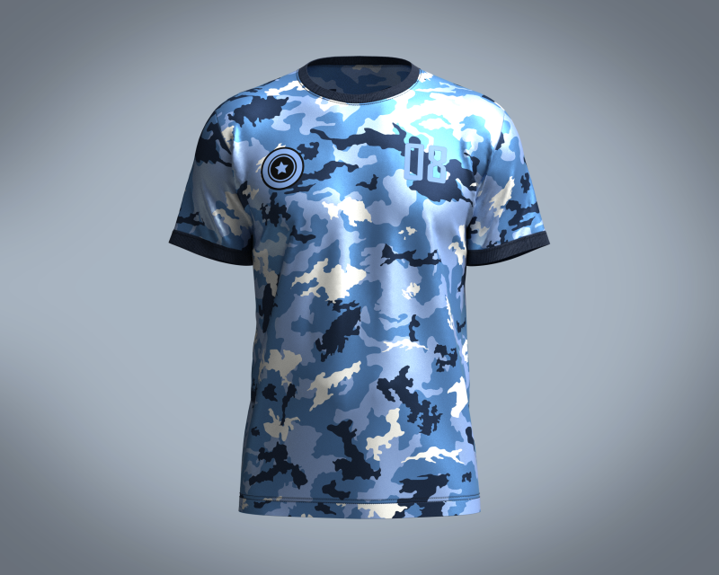Soccer Camo Jersey Player 08 Modèle 3D .c4d .max .obj .3ds .fbx .stl .blend 