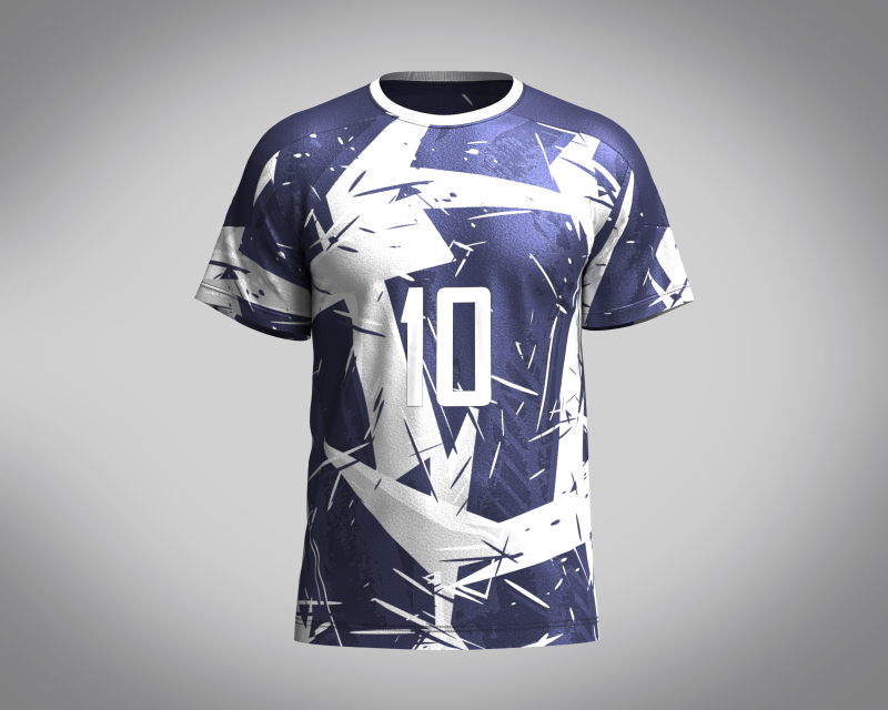 Soccer Dark Blue and Ash color Jersey Player-10 Model 3D .c4d .max .obj .3ds .fbx .stl .blend 
