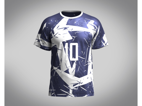 Soccer Dark Blue and Ash color Jersey Player-10 3D Model