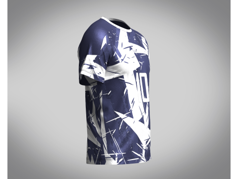 Soccer Dark Blue and Ash color Jersey Player-10 Model 3D