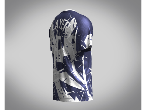 Soccer Dark Blue and Ash color Jersey Player-10 Model 3D