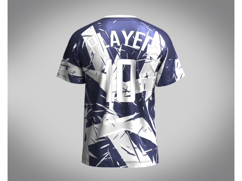 Soccer Dark Blue and Ash color Jersey Player-10 Model 3D