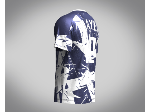 Soccer Dark Blue and Ash color Jersey Player-10 Model 3D