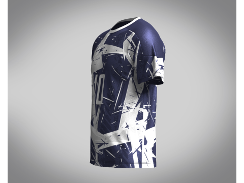 Soccer Dark Blue and Ash color Jersey Player-10 Model 3D