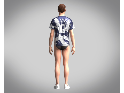 Soccer Dark Blue and Ash color Jersey Player-10 Model 3D