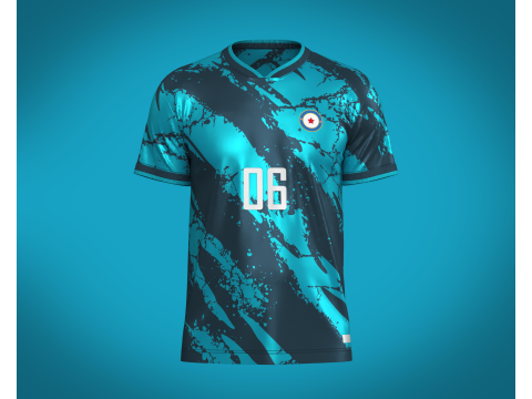 Soccer Dark Blue jersey Player-06 3D Model