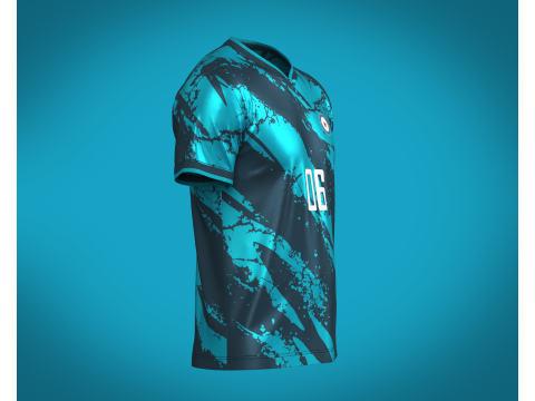 Soccer Dark Blue jersey Player-06 3D 模型