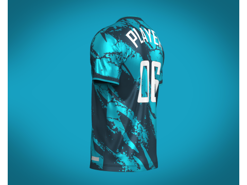 Soccer Dark Blue jersey Player-06 3D 模型