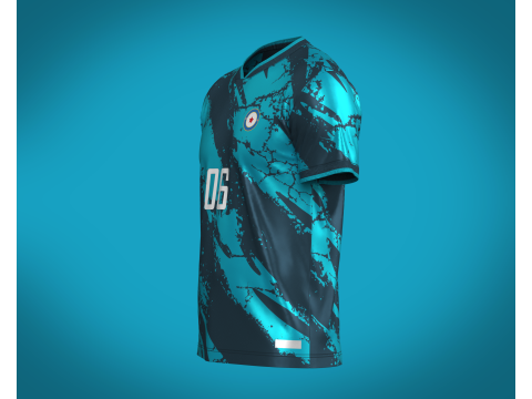 Soccer Dark Blue jersey Player-06 3D 模型