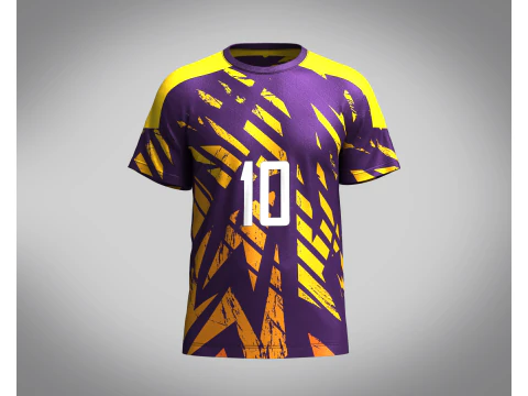 Soccer Dark Purple with multi color Jersey Player-10 3D Model