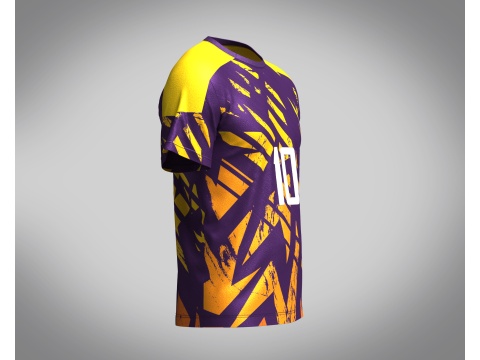 Soccer Dark Purple with multi color Jersey Player-10 3D Model