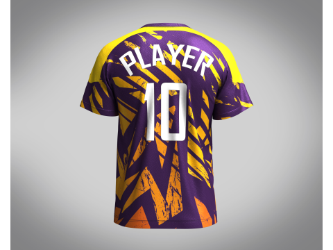 Soccer Dark Purple with multi color Jersey Player-10 3D Model