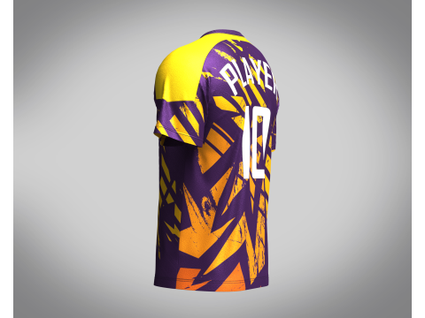 Soccer Dark Purple with multi color Jersey Player-10 3D Model