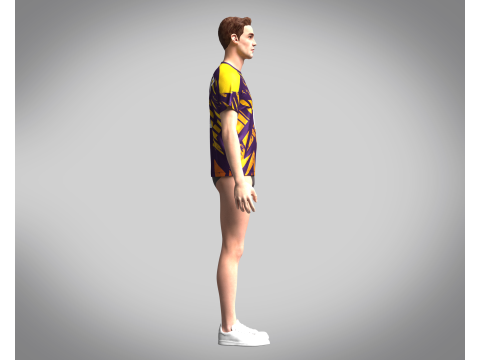 Soccer Dark Purple with multi color Jersey Player-10 3D Model