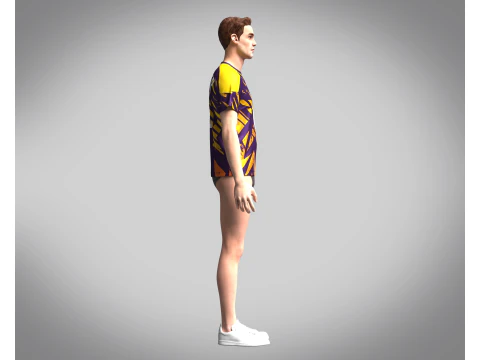 Soccer Dark Purple with multi color Jersey Player-10 3D Model