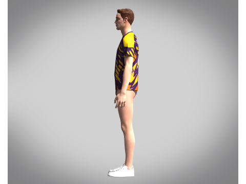 Soccer Dark Purple with multi color Jersey Player-10 3D Model