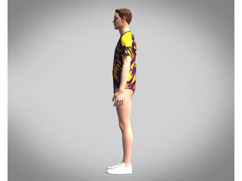 Soccer Dark Purple with multi color Jersey Player-10 3D Model