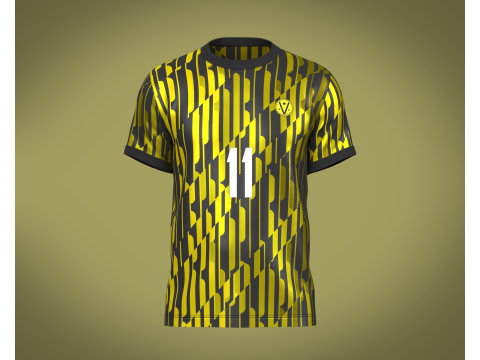 Soccer Football Ash and Yellow Jersey Player-11 3D Model