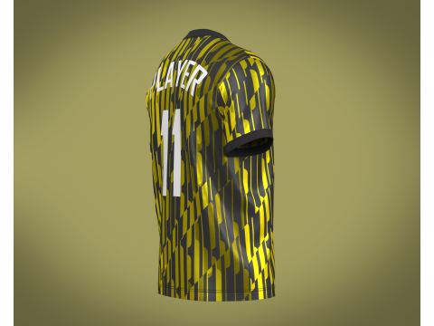 Soccer Football Ash and Yellow Jersey Player-11 Modèle 3D