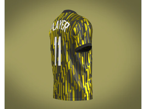 Soccer Football Ash and Yellow Jersey Player-11 3D Model