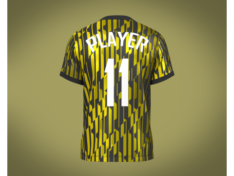 Soccer Football Ash and Yellow Jersey Player-11 Modèle 3D