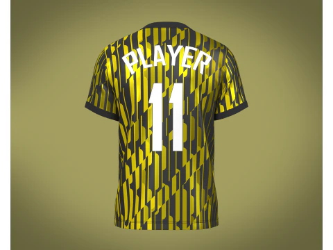 Soccer Football Ash and Yellow Jersey Player-11 3D Model