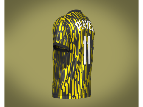Soccer Football Ash and Yellow Jersey Player-11 Modèle 3D