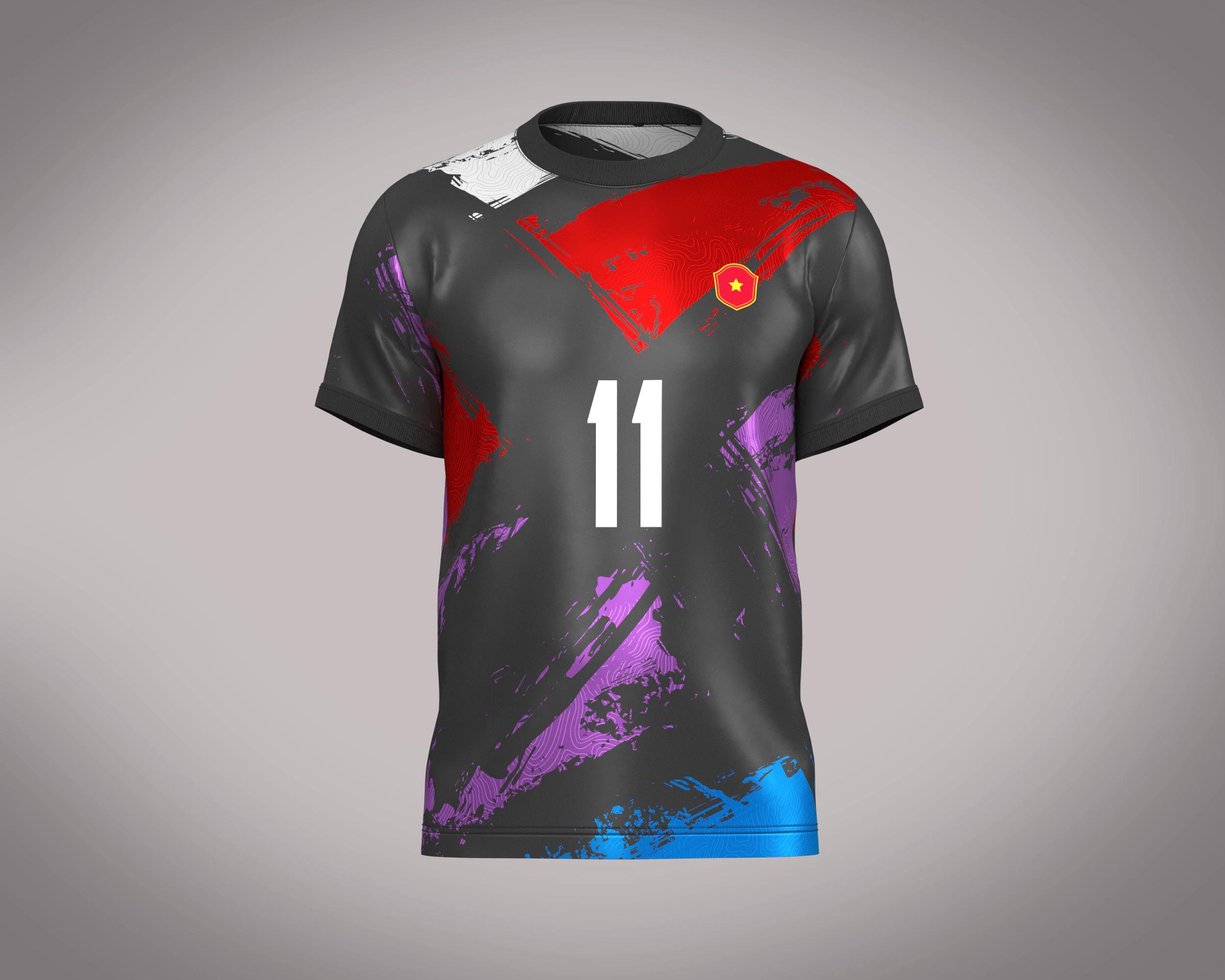 Soccer Football Ash with Multi color Jersey Player-11 3D Model .c4d .max .obj .3ds .fbx .stl .blend 