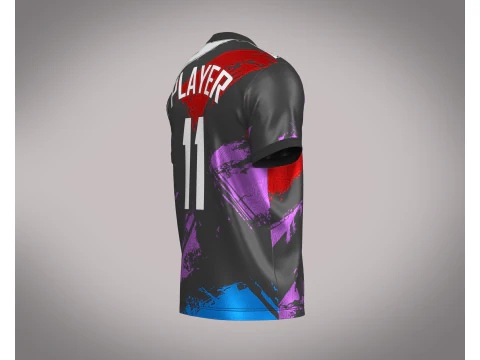 Soccer Football Ash with Multi color Jersey Player-11 3D Model