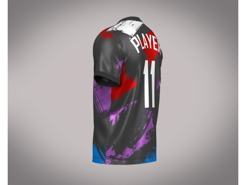 Soccer Football Ash with Multi color Jersey Player-11 Model 3D
