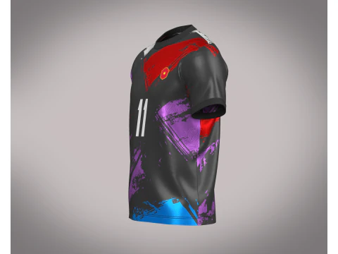 Soccer Football Ash with Multi color Jersey Player-11 3D Model
