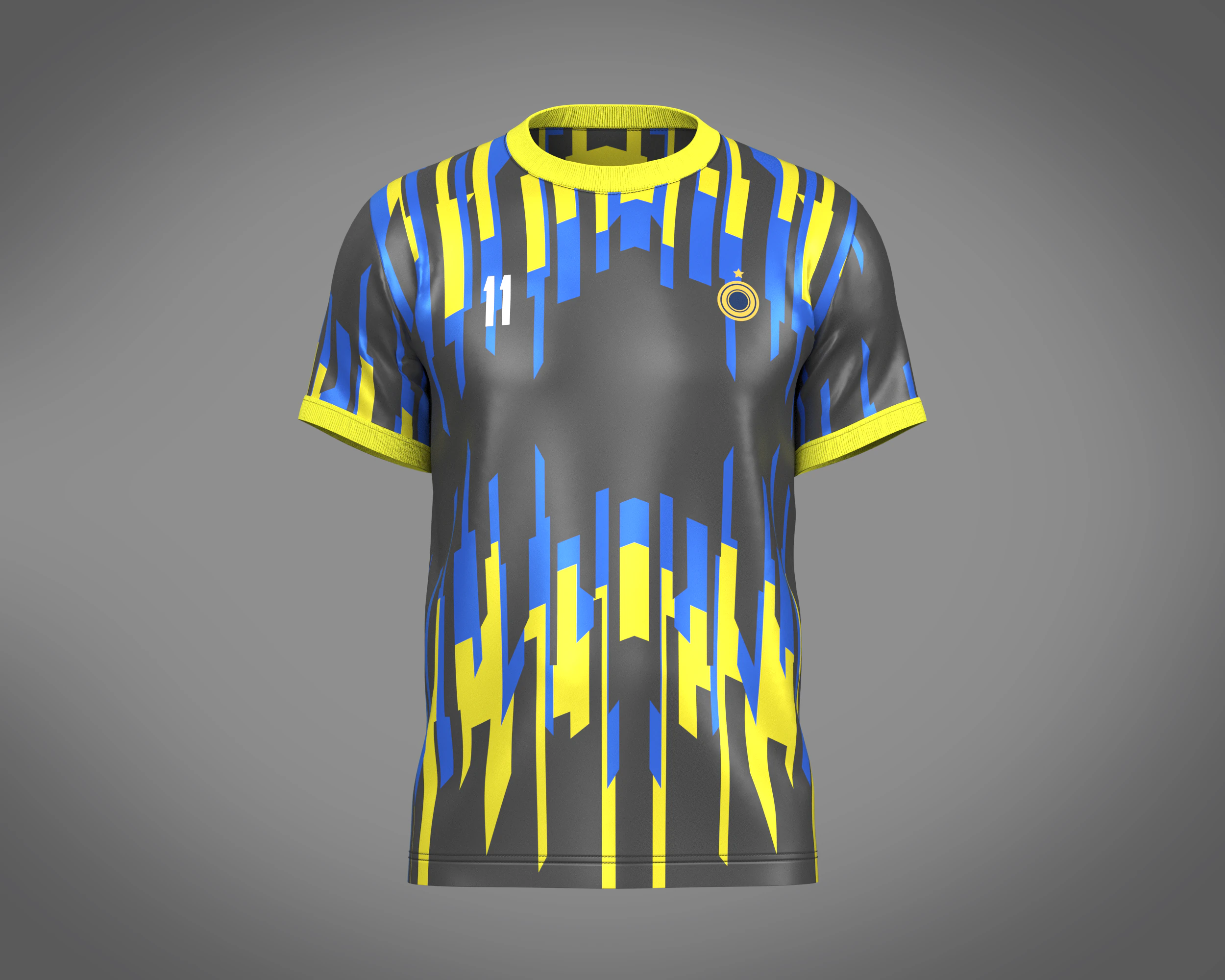 Soccer Football Black and Blue Jersey Player-11 3D Model .c4d .max .obj .3ds .fbx .stl .blend 