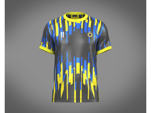 Soccer Football Black and Blue Jersey Player-11 3D Model