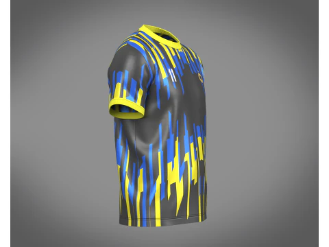 Soccer Football Black and Blue Jersey Player-11 3D Model
