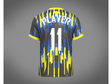 Soccer Football Black and Blue Jersey Player-11 3D Model