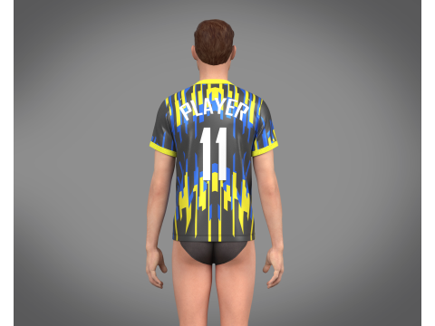 Soccer Football Black and Blue Jersey Player-11 3Dモデル