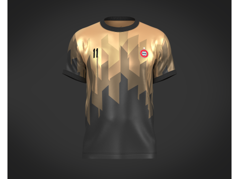 Soccer Football Black and Brown Jersey Player-11 3D Model