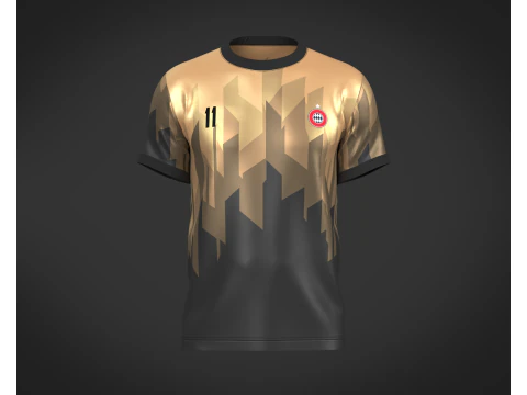 सॉकर फुटबॉल ब्लैक एंड ब्राउन जर्सी प्लेयर-11 3D मॉडल