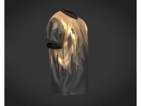 Soccer Football Black and Brown Jersey Player-11 3D Model