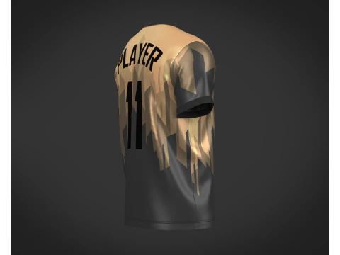 Soccer Football Black and Brown Jersey Player-11 3D Model