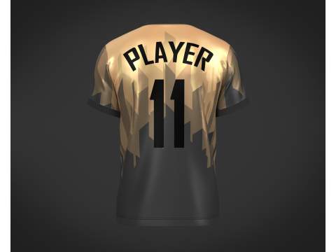 Soccer Football Black and Brown Jersey Player-11 3D Модель