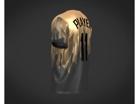 Soccer Football Black and Brown Jersey Player-11 3D Model