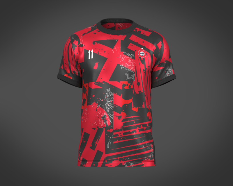 Soccer Football Black and Red Jersey Player-11 3D Model .c4d .max .obj .3ds .fbx .stl .blend 