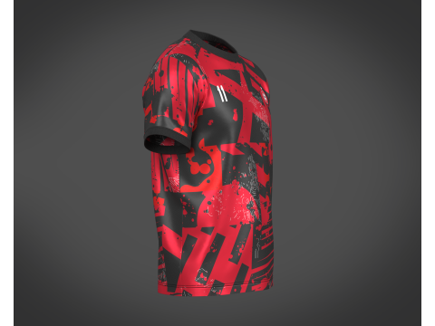 Soccer Football Black and Red Jersey Player-11 3D Model