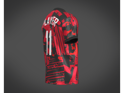 Soccer Football Black and Red Jersey Player-11 3D Model