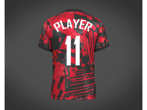 Soccer Football Black and Red Jersey Player-11 3D Model