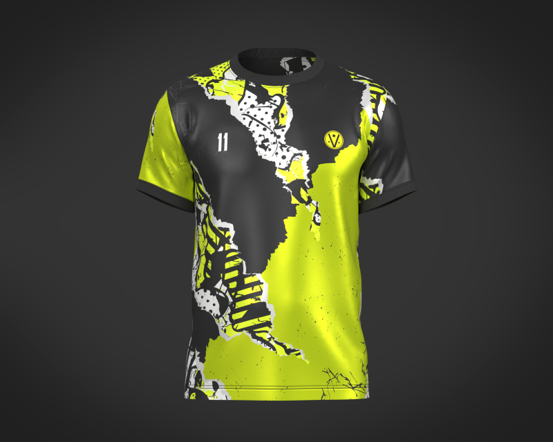 Soccer Football Black and White with Yellow Jersey Player-11 3D Model .c4d .max .obj .3ds .fbx .stl .blend 