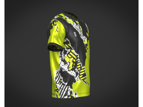 Soccer Football Black and White with Yellow Jersey Player-11 3D Model