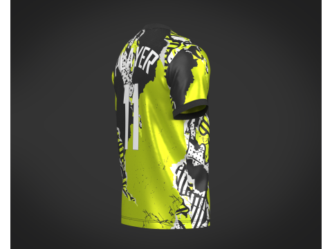 Soccer Football Black and White with Yellow Jersey Player-11 3D Model